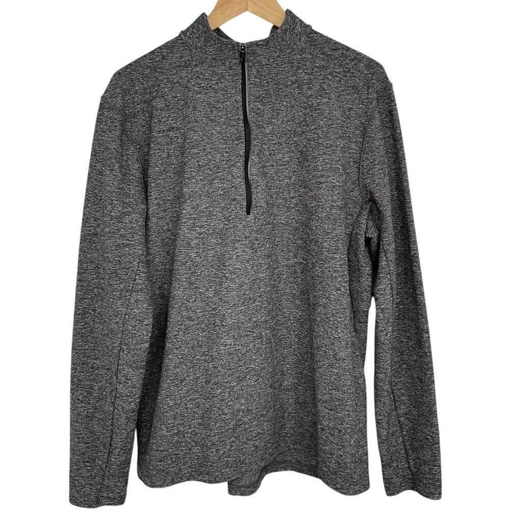Lululemon Surge Warm 1/2 Zip Pullover Shirt Heathered Black Size Large L - Picture 1 of 7